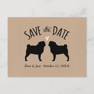 Carte Postale Faire-part Carlin Silhouettes Mariage Enregistrer la date