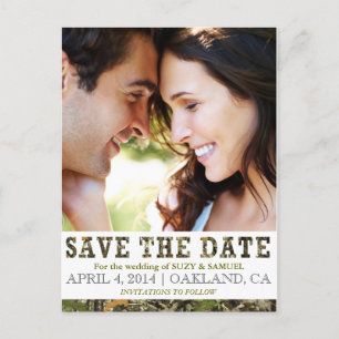 Carte Postale Faire-part Carton d'annonce de sauvegarde de date de camoufla