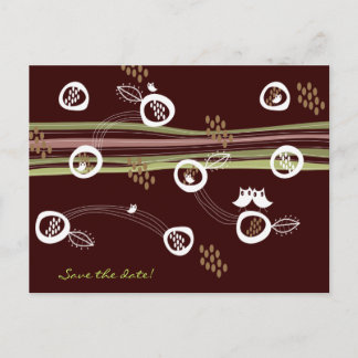 Carte Postale Faire-part Carton d'invitation à l'avance Famille des Hiboux