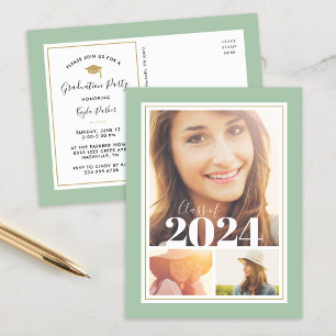 Carte Postale Faire-part Carton d'invitation à une fête de fin d'études ave