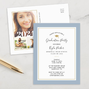 Carte Postale Faire-part Carton d'invitation à une fête de fin d'études en