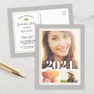 Carte Postale Faire-part Carton d'invitation à une fête de remise de diplôm