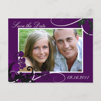 Carte Postale Faire-part Carton d'invitation de mariage avec photo "Save th