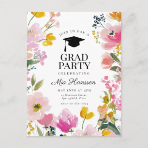 Carte Postale Faire-part Carton d'invitation pour fête de remise de diplôme