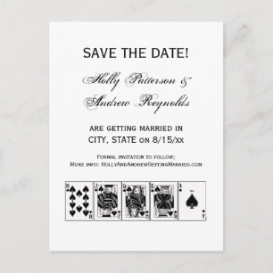 Carte Postale Faire-part Casino Night Poker Royal Straight Flush Spades