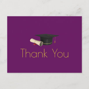 Carte Postale Faire-part Casquette de remise des diplômes et diplôme sur fo