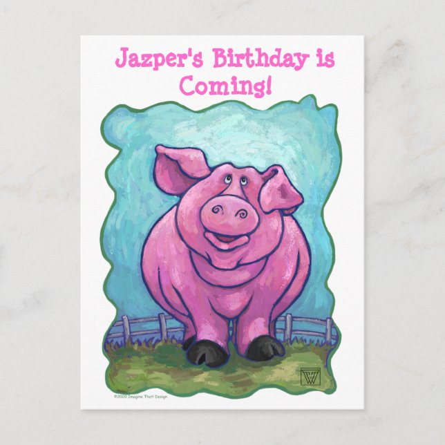 Carte Postale Faire-part Centre de la partie de porc (Devant)