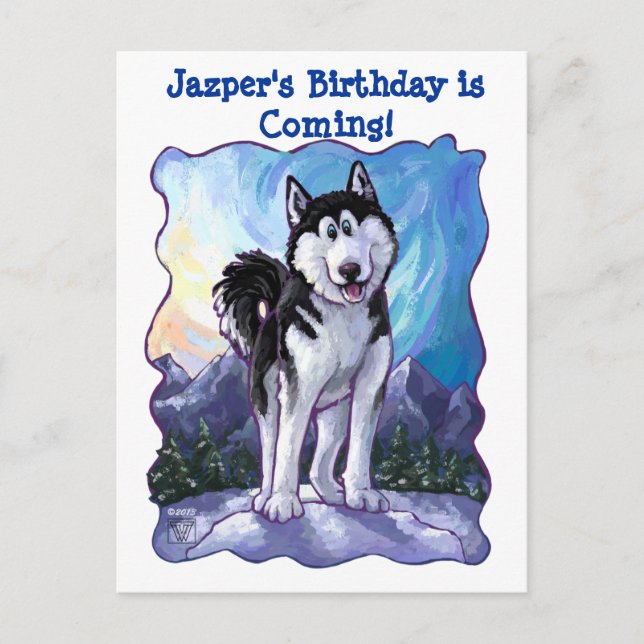 Carte Postale Faire-part Centre du parti Husky (Devant)