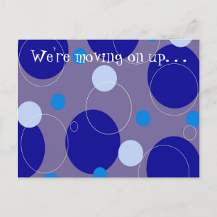 Carte Postale Faire-part Cercles et ovales bleus rétro - Changement d'adres