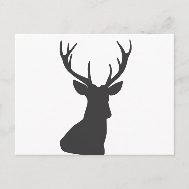 Carte Postale Faire-part Cerf Cerf Silhouette Silhouette Animal Sauvage Aff (Devant)