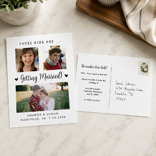 Carte Postale Faire-part Ces Enfants Se Marient Envoi Save the Date De Mari
