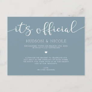 Carte Postale Faire-part C'est le Mariage officiel de l'Elopement