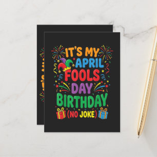 Carte Postale Faire-part C'est mon anniversaire du poisson d'avril et ce n'