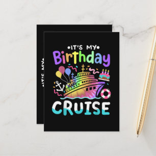 Carte Postale Faire-part C'est mon voyage de vacances en croisière teint en