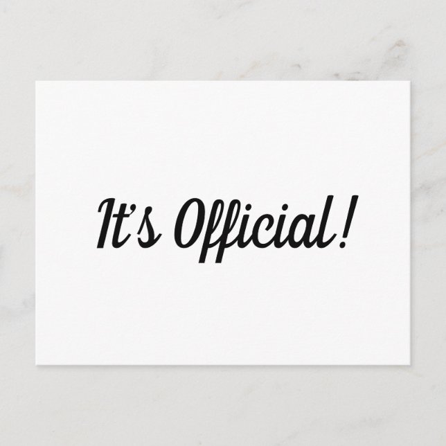 Carte Postale Faire-part C'est officiel ! Annonce de mariage en fuite (Devant)