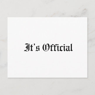 Carte Postale Faire-part C'est officiel mariage rustique gothique