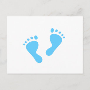 Carte Postale Faire-part C'est un garçon - Pieds Bébés Bleus