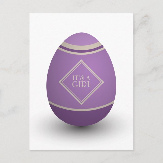 Carte Postale Faire-part c'est un oeuf de cigogne fille (Devant)