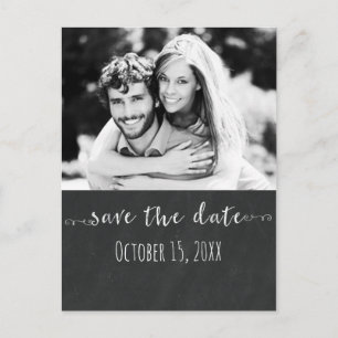 Carte Postale Faire-part Chalkboard ENREGISTRER LA DATE Chalk Mariage Photo