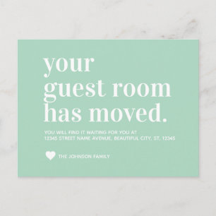 Carte Postale Faire-part Chambre d'hôtes tendance Mint Green Moving Faire-p