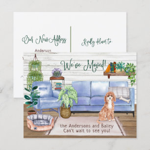 Carte Postale Faire-part Champaign Cockapoo Cosy Nouvelle Maison        Mov