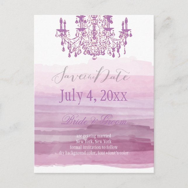 Carte Postale Faire-part Chandelier PixDezines+aquarelle (Devant)