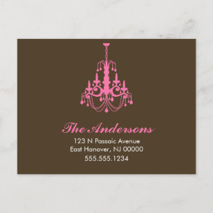 Carte Postale Faire-part Chandelier rose Moving Annonces