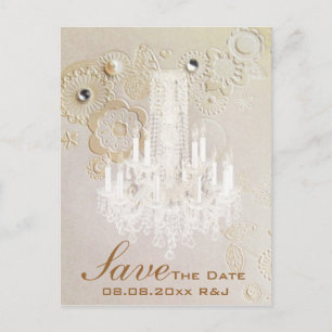 Carte Postale Faire-part chandelier vintage mariage tourbillonner enregistr