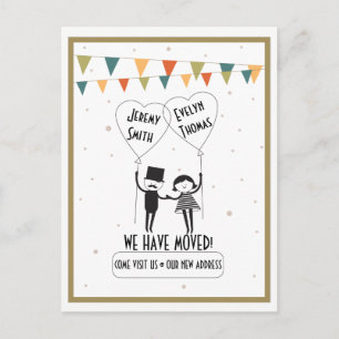 Carte Postale Faire-part Changement d'adresse alternatif mignon et drôle