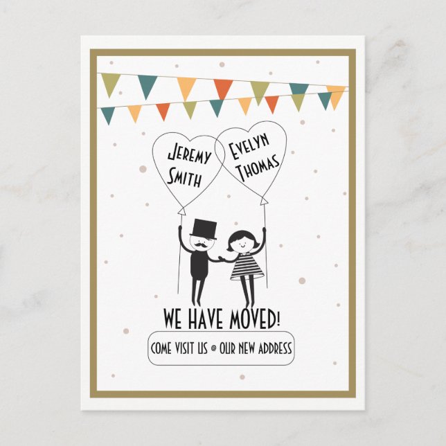 Carte Postale Faire-part Changement d'adresse alternatif mignon et drôle (Devant)