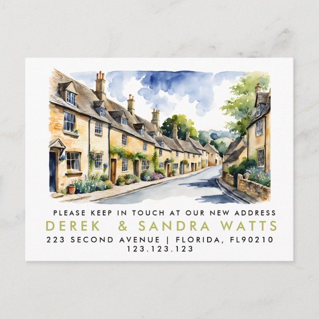 Carte Postale Faire-part changement d'adresse, annonce déplacée cotswold (Devant)