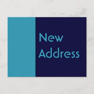 Carte Postale Faire-part changement d'adresse bleu turquoise