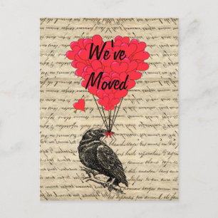 Carte Postale Faire-part Changement d'adresse de corbeau drôle