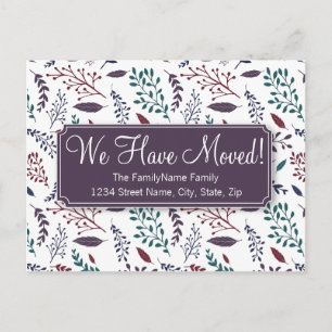Carte Postale Faire-part Changement d'adresse de feuille en baisse