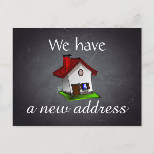 Carte Postale Faire-part Changement d'adresse de panneau de craie de