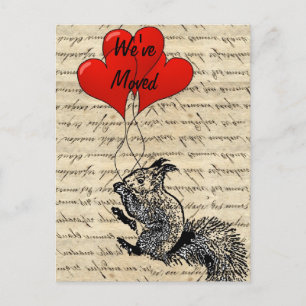 Carte Postale Faire-part Changement d'adresse d'écureuil drôle