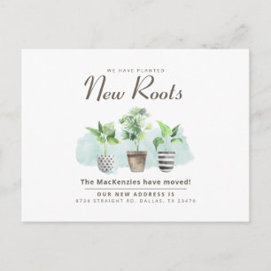 Carte Postale Faire-part Changement d'adresse Déménagement de botanique