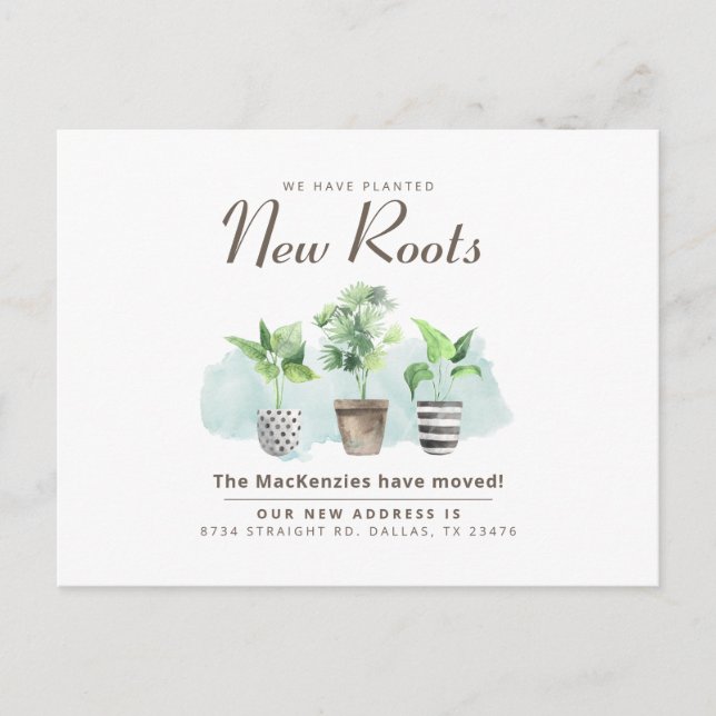 Carte Postale Faire-part Changement d'adresse Déménagement de botanique (Devant)