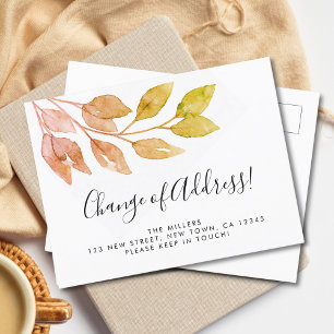 Carte Postale Faire-part Changement d'adresse Feuillage d'automne Déménagem