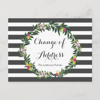 Carte Postale Faire-part Changement d'adresse Jungle Floral