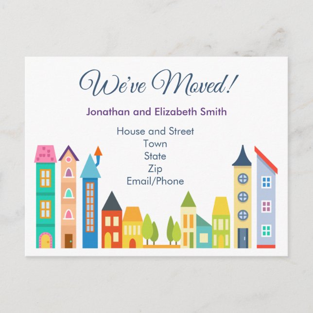 Carte Postale Faire-part Changement d'adresse moderne (Devant)