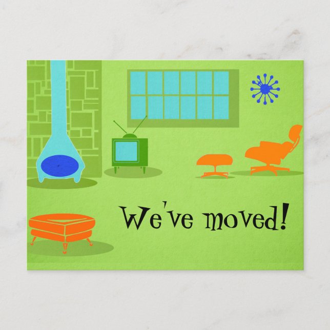 Carte Postale Faire-part Changement d'adresse moderne de la moitié du (Devant)