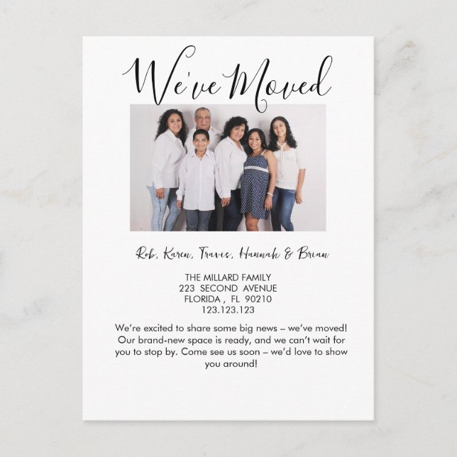 Carte Postale Faire-part Changement d'adresse nous avons déménagé (Devant)