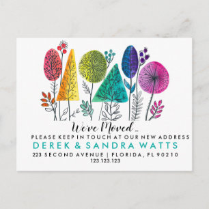 Carte Postale Faire-part Changement d'adresse nous avons déménagé aquarelle