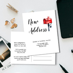 Carte Postale Faire-part Changement d'adresse nous avons déménagé Boîte aux