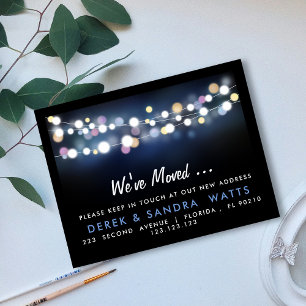 Carte Postale Faire-part Changement d'adresse nous avons déménagé les lumiè