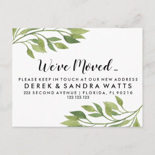 Carte Postale Faire-part Changement d'adresse nous avons déplacé botanique