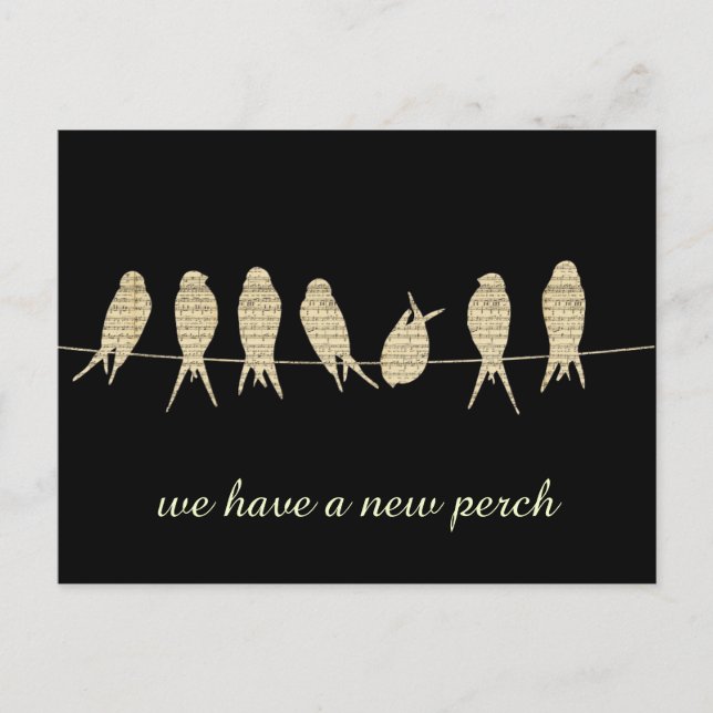 Carte Postale Faire-part Changement d'adresse nouvelle perche noire (Devant)