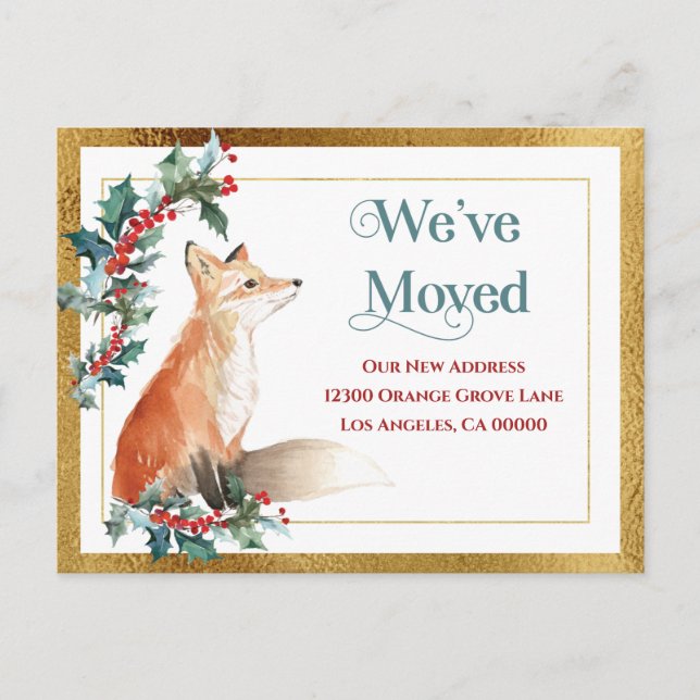 Carte Postale Faire-part Changement d'adresse Or Nous avons déménagé Vacanc (Devant)