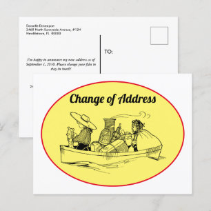Carte Postale Faire-part Changement d'adresse Personnaliser de bateau Vinta